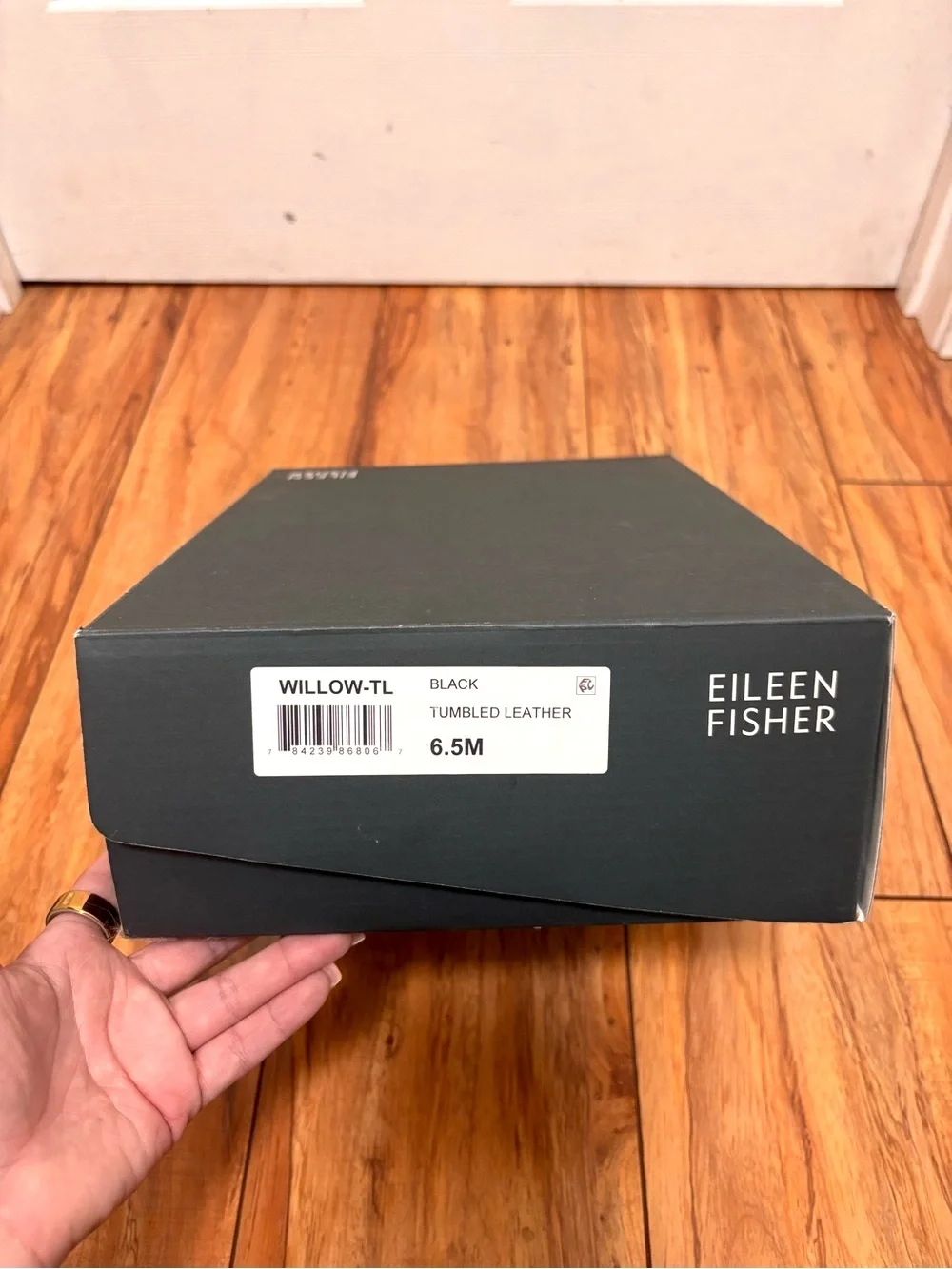 NIB EILEEN FISHER Willow Tumbled Leather Wedge Espadrille